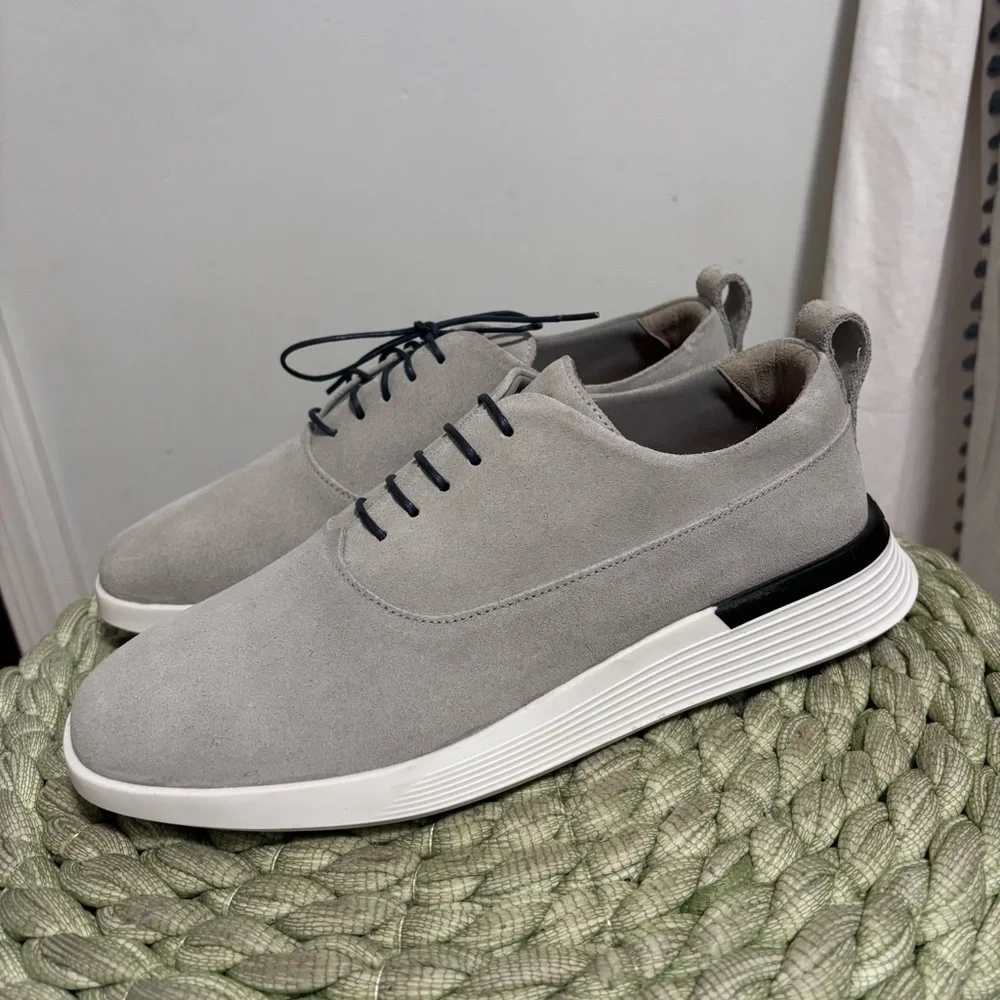 NEW Wolf & Shepherd Crossover Grey Suede  Longwing Lace Up Oxford